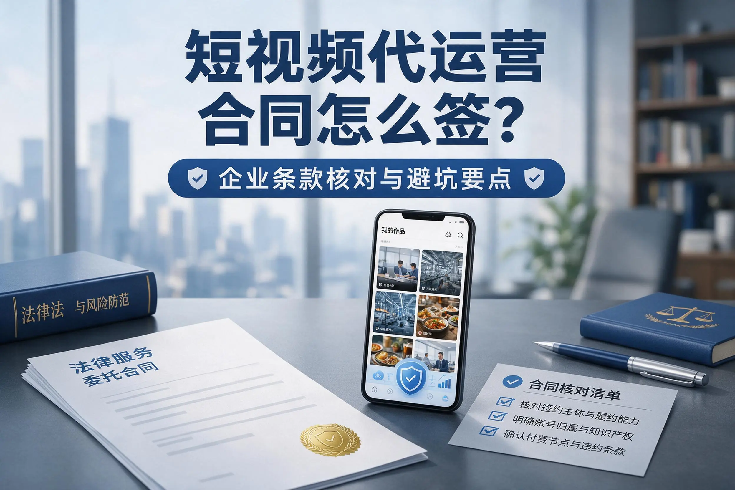 短视频代运营合同怎么签？宁夏企业条款核对与避坑要点