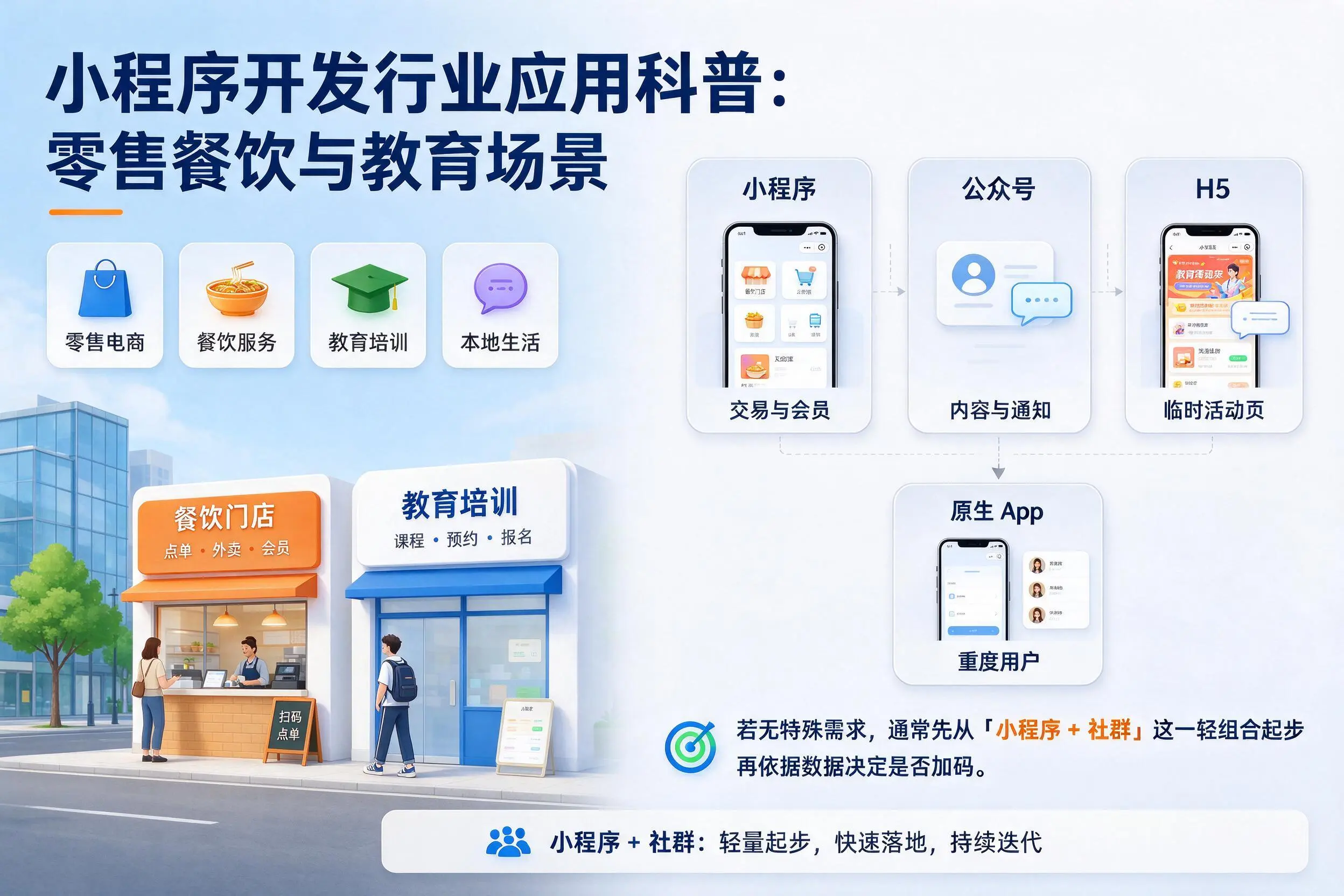 宁夏小程序开发行业应用科普:零售餐饮与教育场景