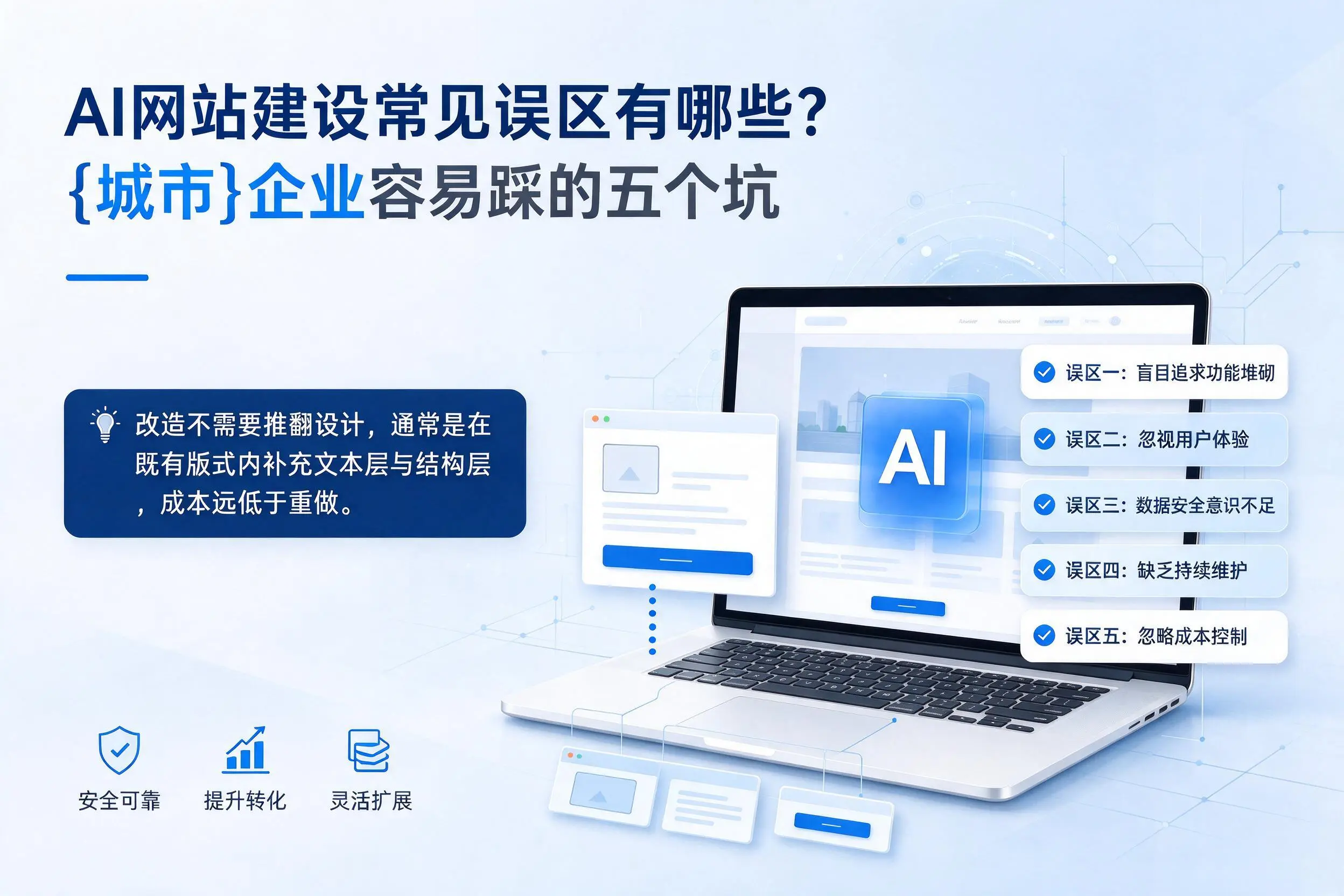 AI网站建设常见误区有哪些？宁夏企业容易踩的五个坑