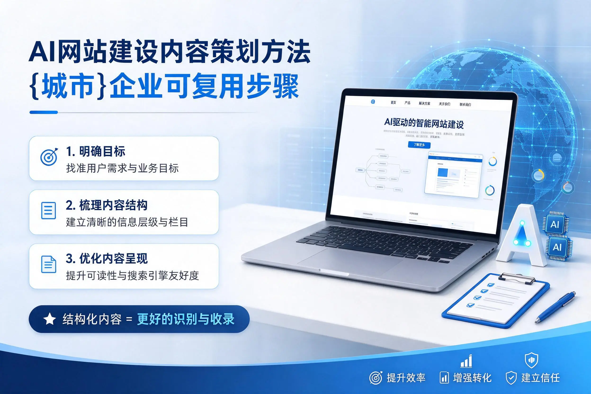 AI网站建设内容策划方法，宁夏企业可复用步骤