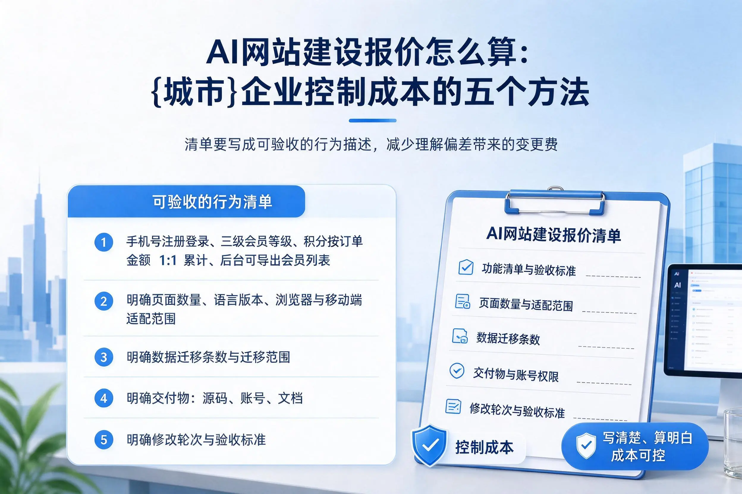 AI网站建设报价怎么算：宁夏企业控制成本的五个方法